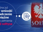 godło Polski i informacja o możliwości składania wniosków