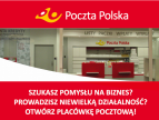 czerowna ramka na niej informacja o możliwości współpracy z Pocztą Polską S.A. w środku zdjęcie ahgenmcji pocztowej