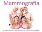 mammografia w Dobczycach plakat, pięć kobiet w różnym wieku