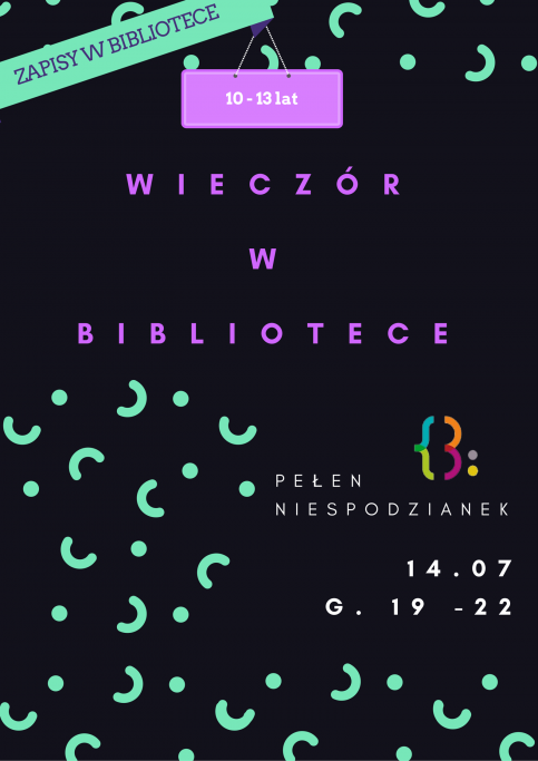 Plakat "Wieczór w Bibliotece" 