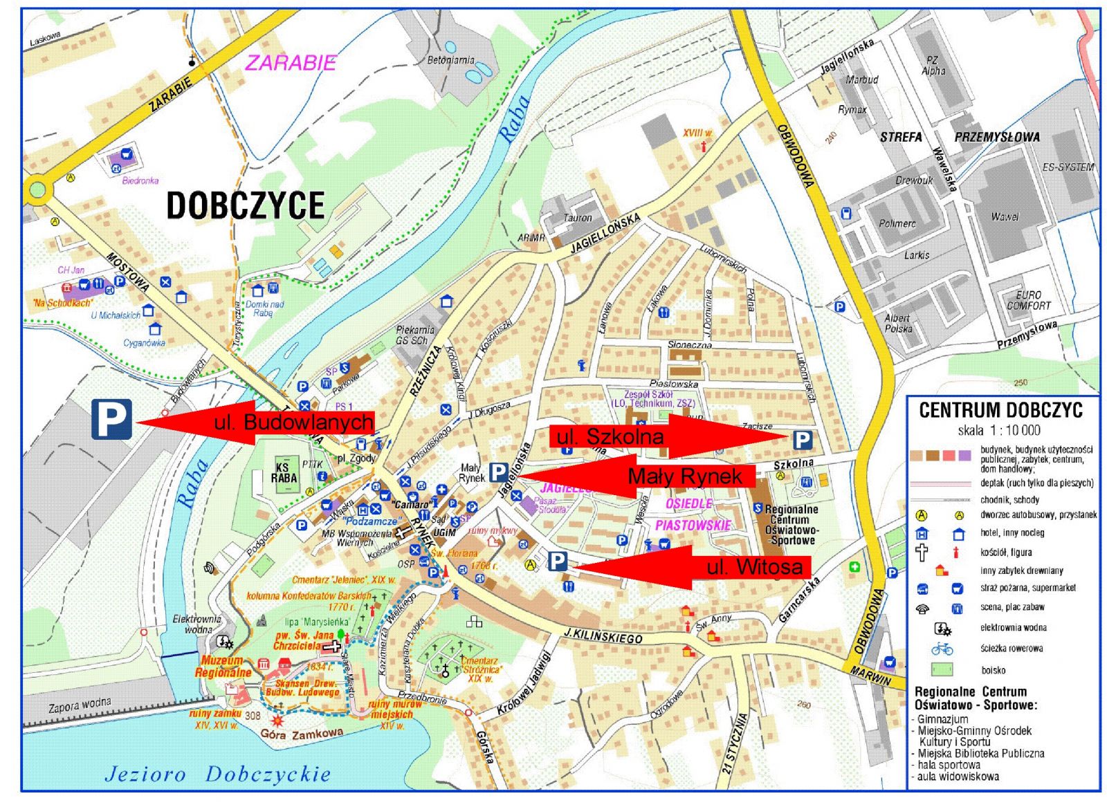 rozmieszczenie parkingów - Gmina Dobczyce
