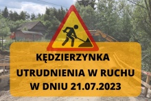 żółty znak ostrzegawczy o utrudnieniach w ruchu 