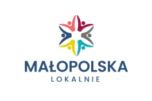 logo małopolska lokalnie u góry kolorowy kwiat poniżej napis małopolska lokalnie