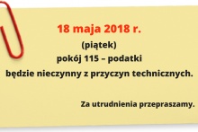 informacja o nieczynnym pokoju 115