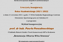 Uniwersytet Trzeciego Wieku w Dobczycach zaprasza na Uroczystą Inaugurację Roku Akademickiego 2021/2022