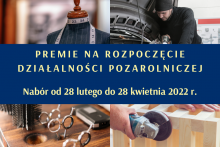 Grafika promująca program pomocy dla rolników w formie premii na rozpoczęcie działalności gospodarczej 