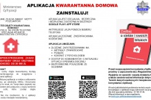 informacja graficzna o aplikacji na telefon dla osób przebywających na kwarantannie