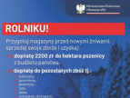 grafika informująca o możliwości otrzymania dopłaty z budżetu państwa do sprzedaży zbóż 