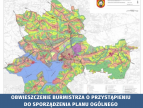 mapa przedstawiająca plan przestrzenny gminy Dobczyce