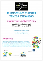 plakat - II RODZINNY TURNIEJ TENISA ZIEMNEGO