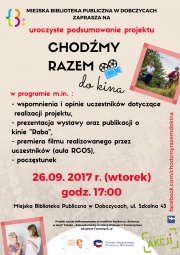 plakat - podsumowanie projektu "Chodźmy razem do kina"