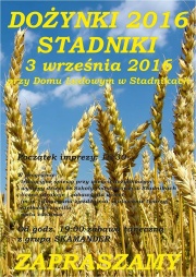 Dożynki w Stadnikach 2016 - plakat