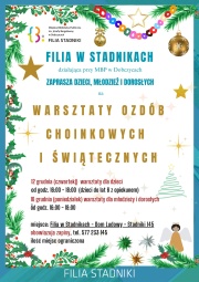 Warstzty ozdób choinkowych i światecznych w Stadnickach plakat