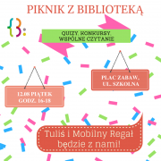 Plakat Piknik z Biblioteką 