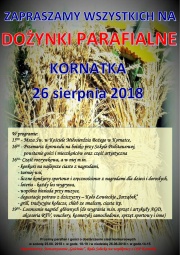 plakat - Dożynki w Kornatce 2018