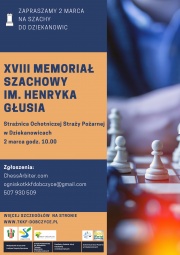 plakat - XVIII Memoriał Szachowy im. Henryka Głusia