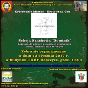 plakat - informacja o zebraniu organizacyjnym sekcji szachowej Dominik