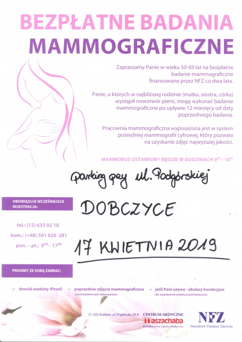 Bezpłatne badanie mammograficzne