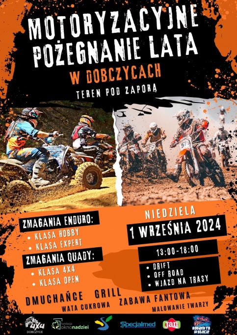 4x4 plakat wydarzenia w kolorach pomarańczowo-czarnym