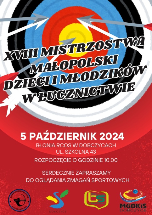 plakat z tarczą łuczniczą i strzałami