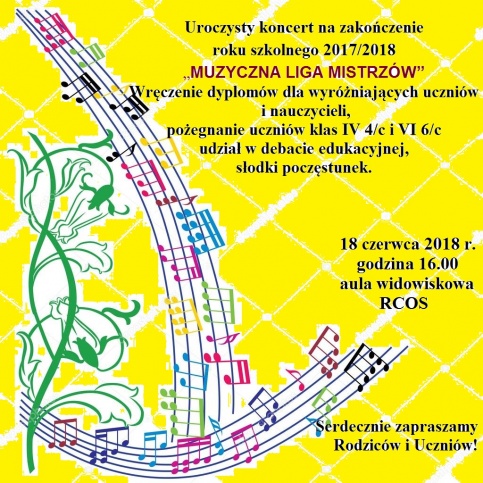 Plakat - koncert końcoworoczny Szkoły Muzycznej I stopnia w Dobczycach