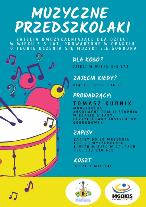 Muzyczne Przedszkolaki - nabór dodatkowy plakat