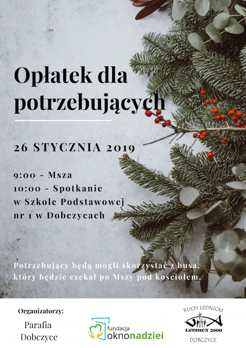 plakat - opłatek dla potrzebujących