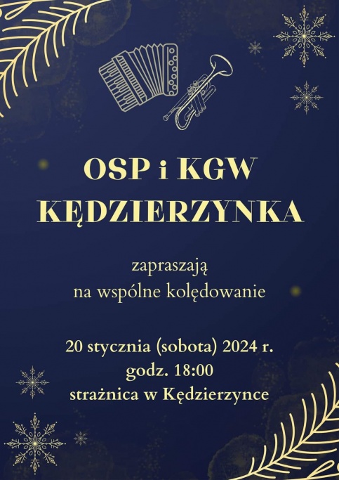 granatowy plakat ze złotymi napisami 