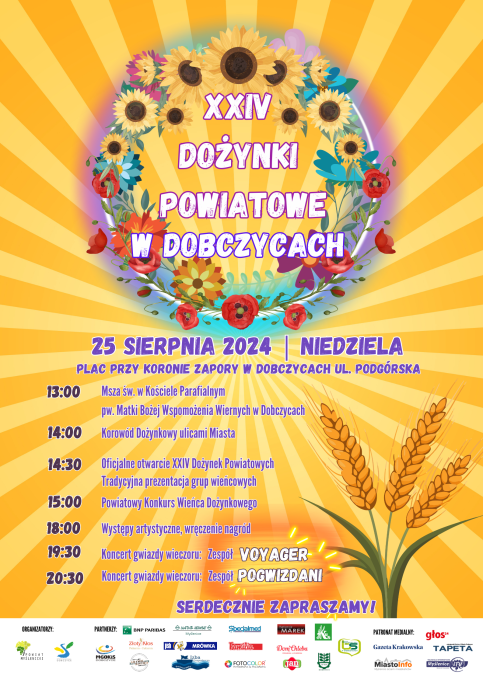 plakat informujący o Dożynkach Powiatowych